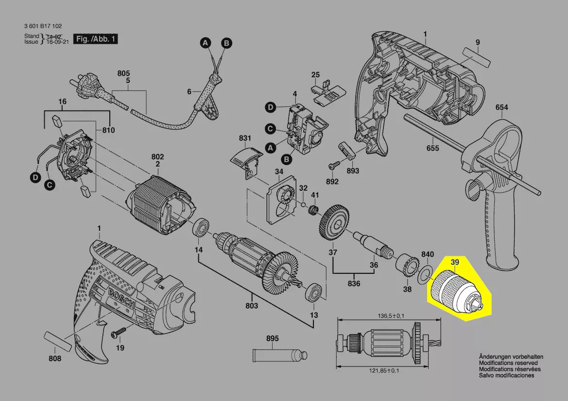 Mandrin à serrage rapide réf. 1 600 A01 SA9 Bosch